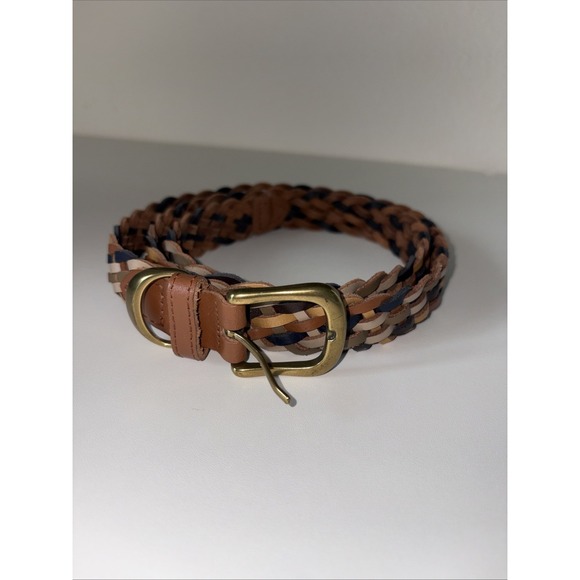 Boho Babes Jewels Accessories - Leather Multicolor Braided Gold‎ Toned Hardware Women's Belt Boho Brown XL